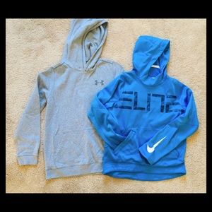 Under Armour and Nike Elite Boys Hoodies Size L